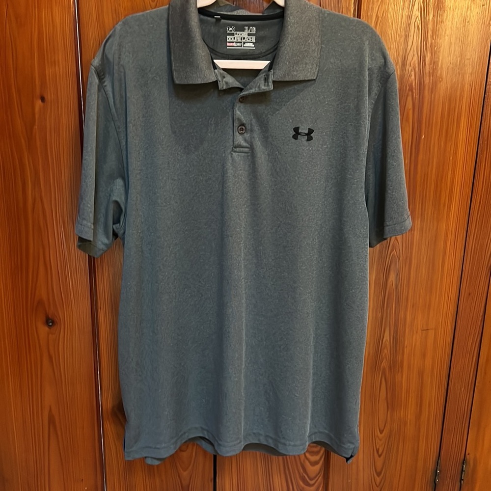 Under Armour grey mens golf polo. Heat Gear fabric XL - Picture 2 of 6